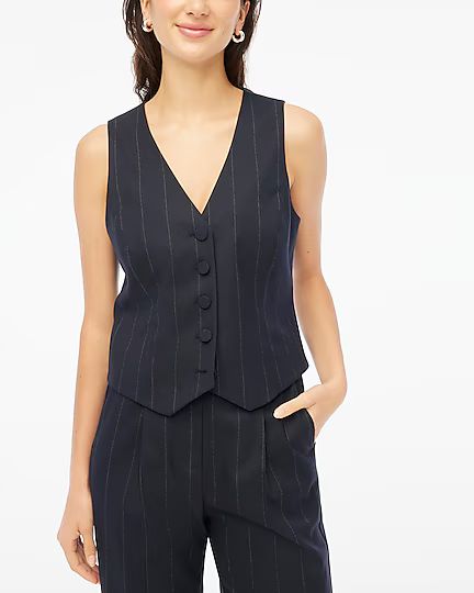 Pinstripe button-front vest | J.Crew Factory