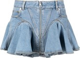 Thierry Mugler Ruffled Denim Miniskirt | Farfetch Global