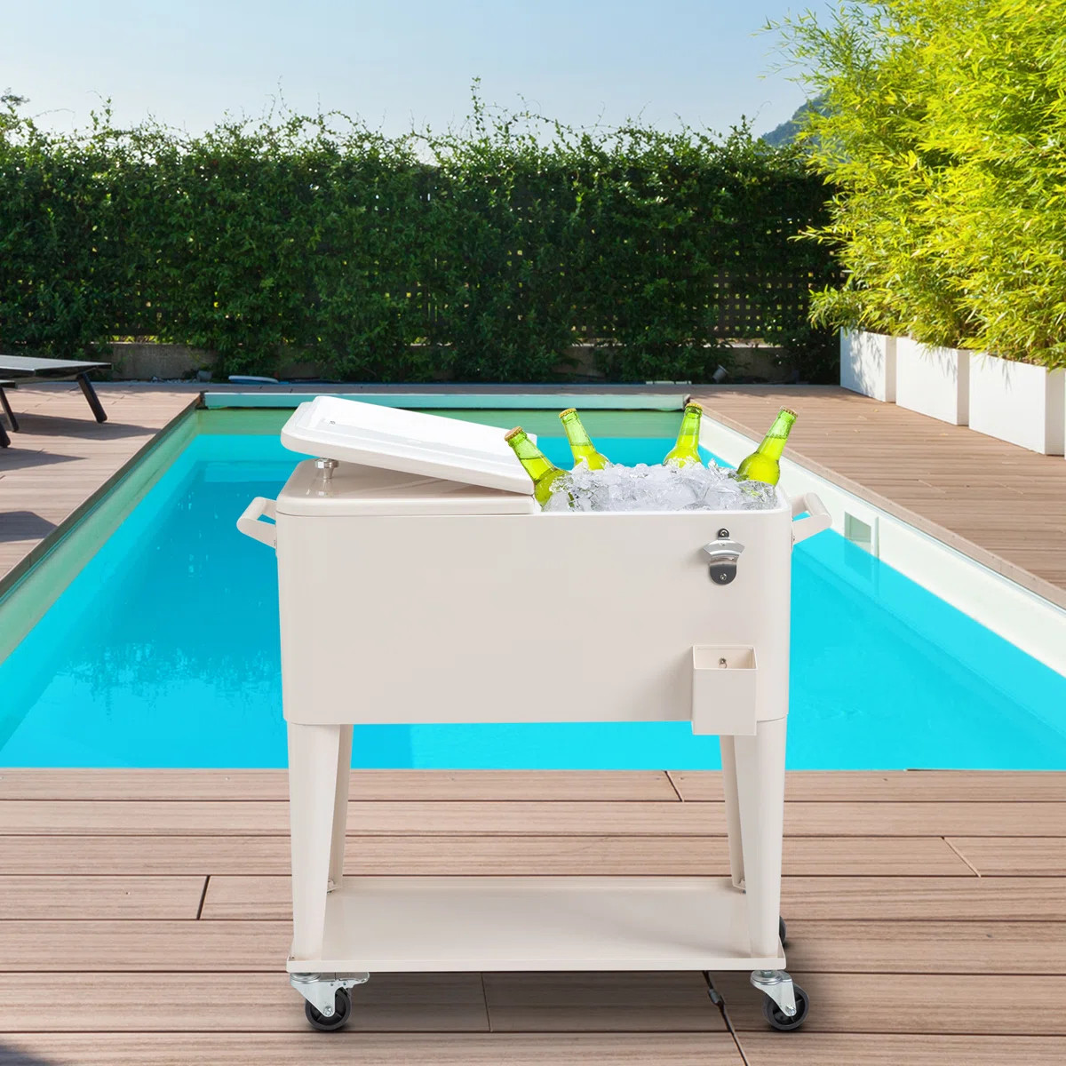 80 Qt. Outdoor Rolling Cooler Cart Storage Cabinet | Wayfair North America