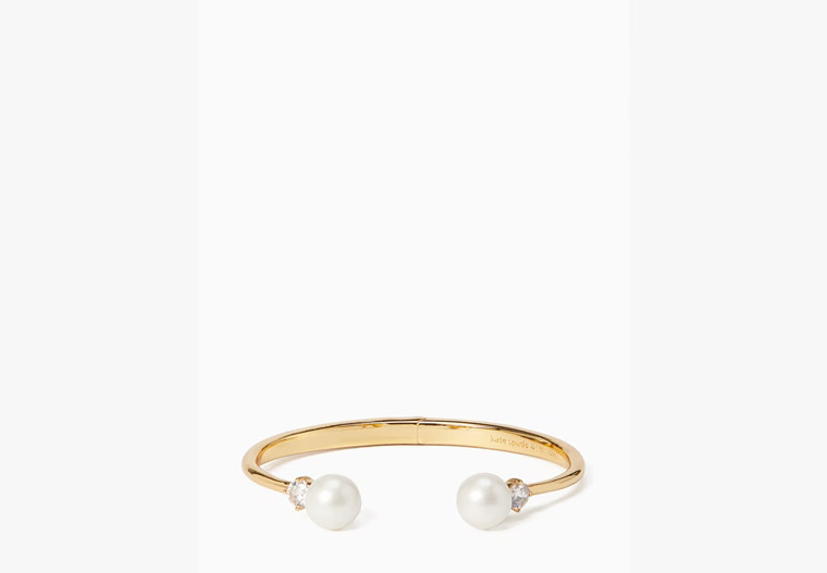 Kate Spade Pearls Of Wisdom Open Hinged Bangle, Cream | Kate Spade Outlet
