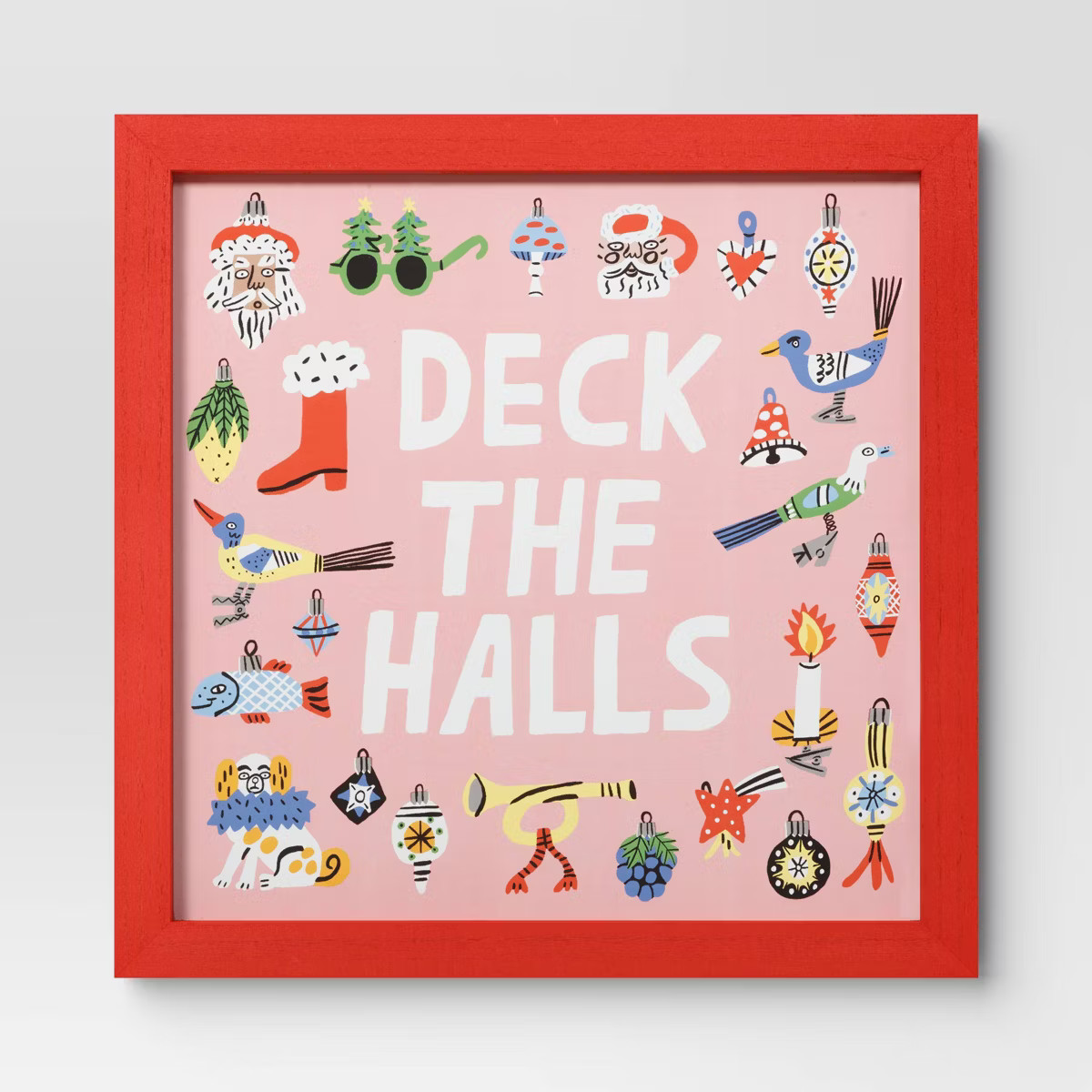 Lucy Kirk 12"x12" 'Deck the Halls' Framed Christmas Wall Art - Wondershop™ | Target