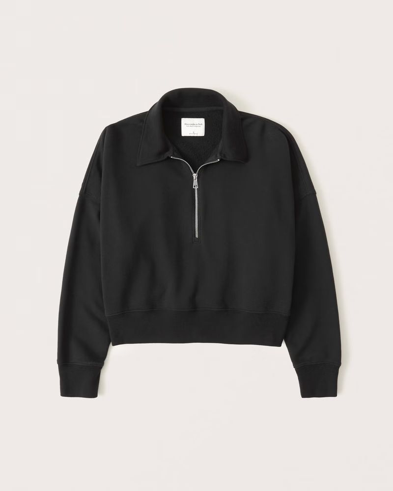 Long-Sleeve Polo Half-Zip Sweatshirt | Abercrombie & Fitch (US)
