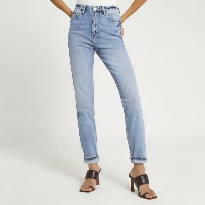 Blue high rise bum sculpt jeans | River Island (UK & IE)