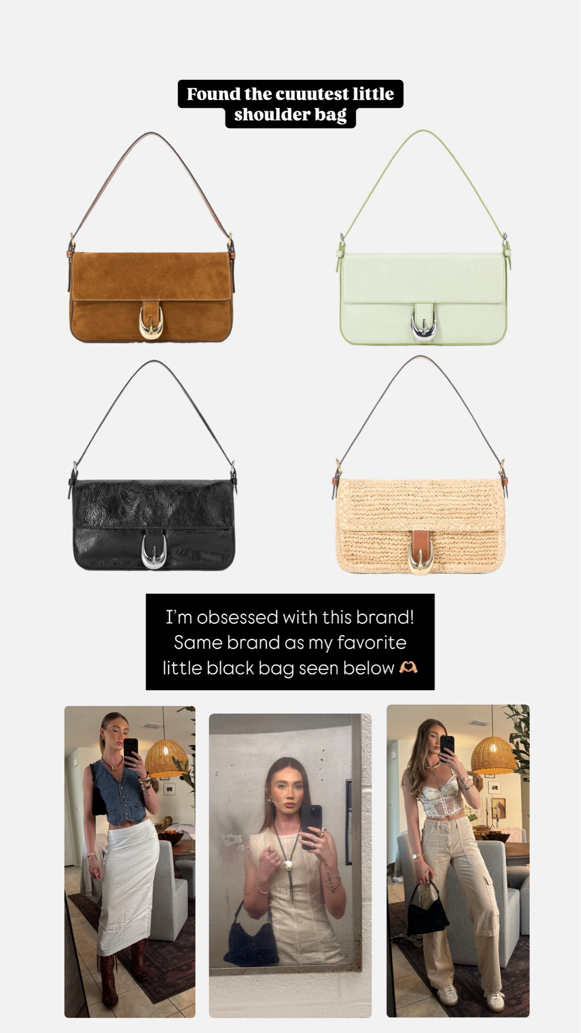 If you’re looking for a bag that is really high quality that will last for years to come without spending $$$$, this brand is SO GOOD! I have a black suede bag from this brand (seen in the 3 photos of me here) that I’ve taken to rodeos, concerts, bars, etc and it has held up great! This is a new style this year and I’m in love! Also linking more from the brand that I think are so stunning! 🫶🏼 

#bag #purse #shoulderbag 

#LTKMostLoved #LTKItBag #LTKStyleTip