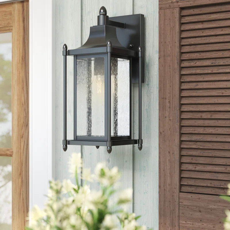 Dunnmore 1-Light Outdoor Wall Lantern in Black | Wayfair North America