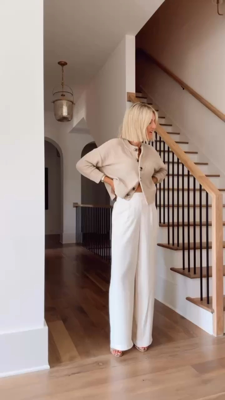 Light, effortless, and timeless — this neutral button-front cardigan paired with white wide leg pants is the perfect outfit for transitioning seasons with ease and classic style! Wearing XS.

#FallFashion #ClassicStyle #EffortlessStyle #NeutralOutfit #WardrobeEssentials #EverydayChic #CozyStyle #LTKStyle #FallOutfitInspo #TimelessStyle

#LTKWorkwear #LTKSeasonal #LTKStyleTip