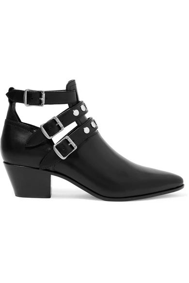 Cutout glossed-leather ankle boots | NET-A-PORTER (UK & EU)