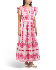 Flutter Sleeve Seashell Print Maxi Dress | Casual Dresses  | Marshalls | Marshalls