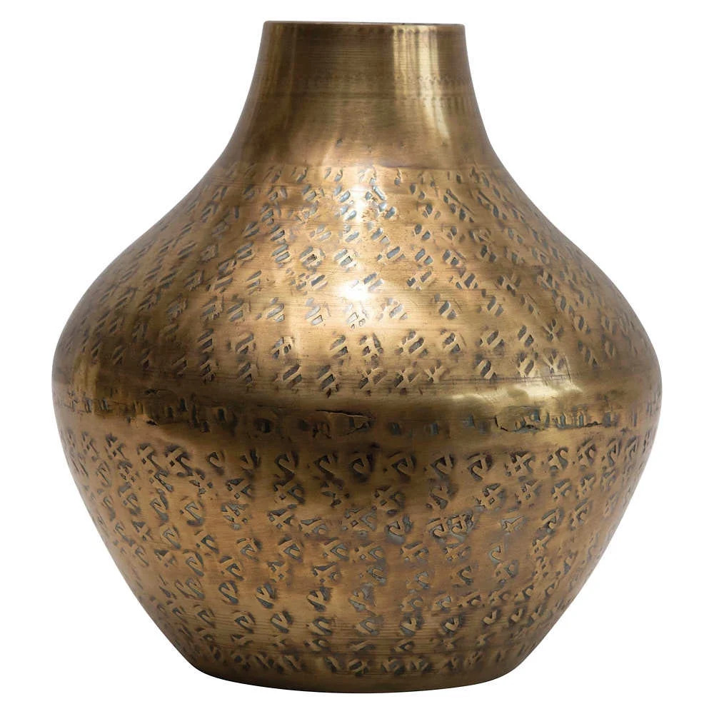 Creative Co-Op DF2443 Hammered Metal Vase - Walmart.com | Walmart (US)