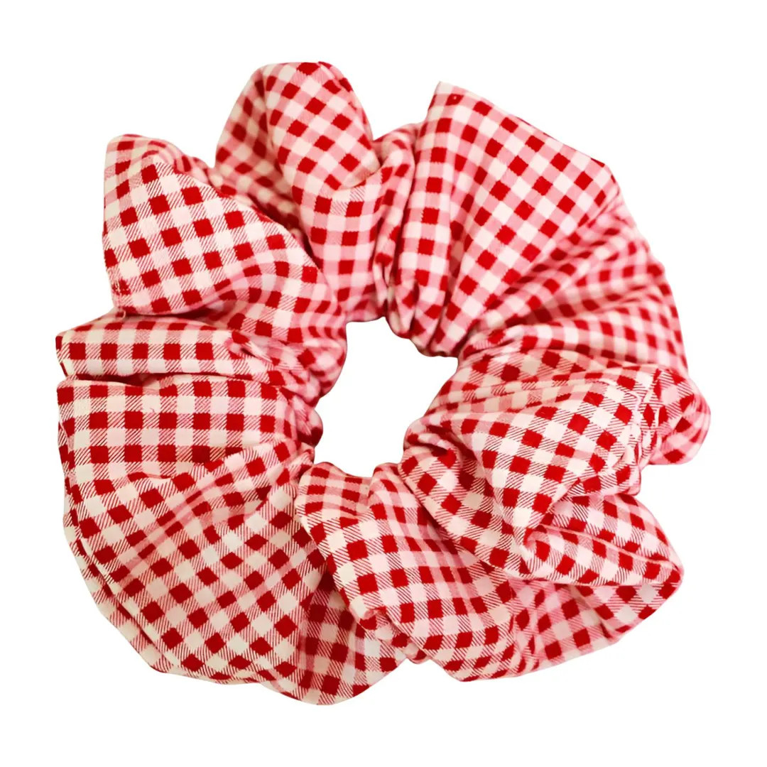 Oversized Red Gingham Scrunchie | Handmade Extra Large Cotton Hair Scrunchies - Etsy | Etsy (Global)