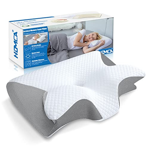 HOMCA Memory Foam Cervical Pillow, 2 in 1 Ergonomic Contour Orthopedic Pillow for Neck Pain, Contoured Support Pillows for Side Back Stomach Sleepers | Amazon (US)