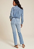 edgely™ High Rise Ripped Cheeky Relaxed Straight Jean | Maurices
