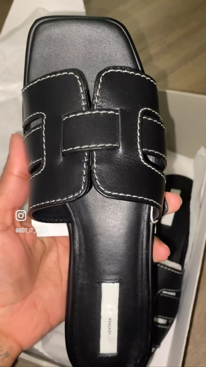 3 amazing H&M finds! Leather sandals from the premium collection.  Linen pants and black sandals 💜

#LTKGiftGuide #LTKeurope #LTKunder50