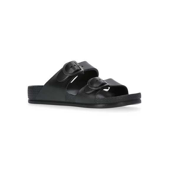 Time and Tru Women's Double Buckle Slide Sandals | Walmart (US)