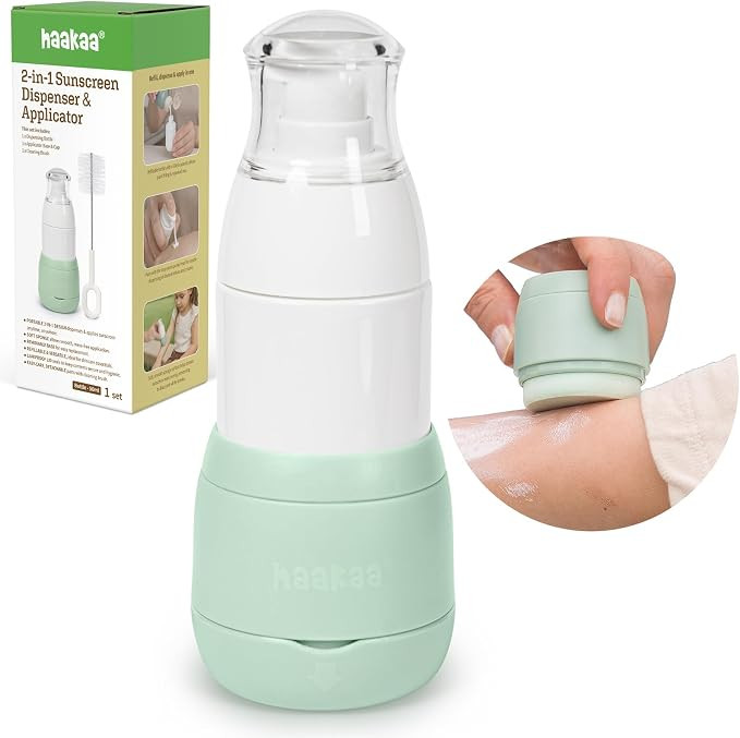 Haakaa Sunscreen Applicator for Kids, Refillable Sunscreen Dispenser with Soft Sponge Head, No-Me... | Amazon (US)