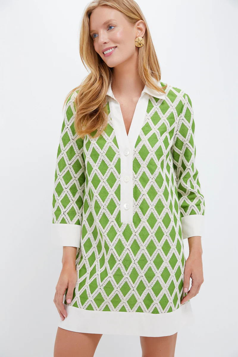 Kelly Green Crochet Collier Dress | Tuckernuck (US)