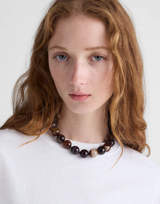 Semiprecious Oversized Beaded Choker Necklace | Madewell