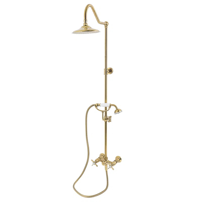 Kingston Brass Essx Wall Mount Rain Drop Shower System with Hand Shower | Wayfair North America