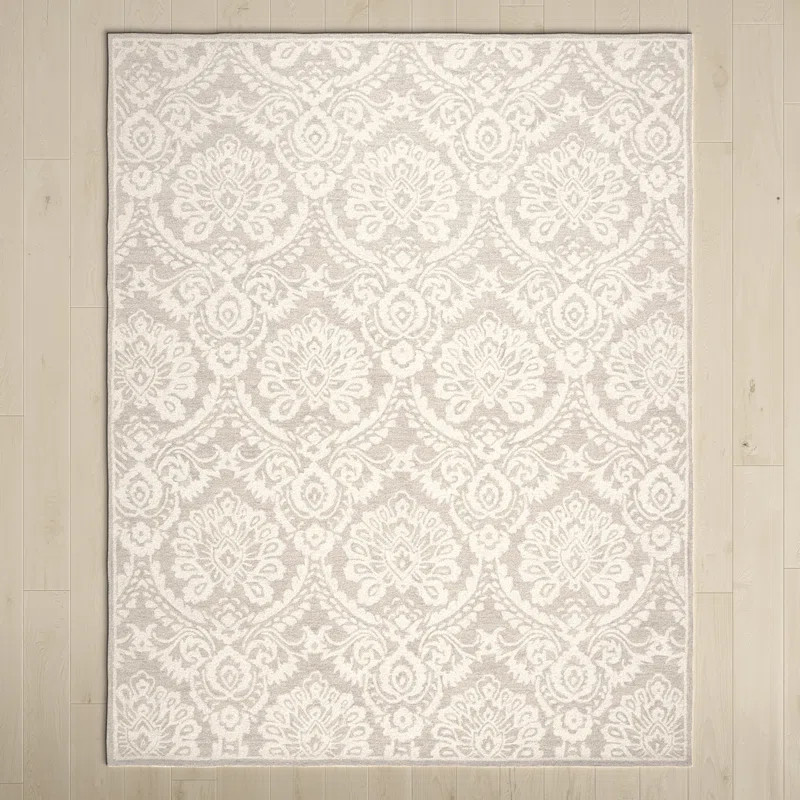 Tansy Handmade Wool Silver / Ivory Rug | Birch Lane