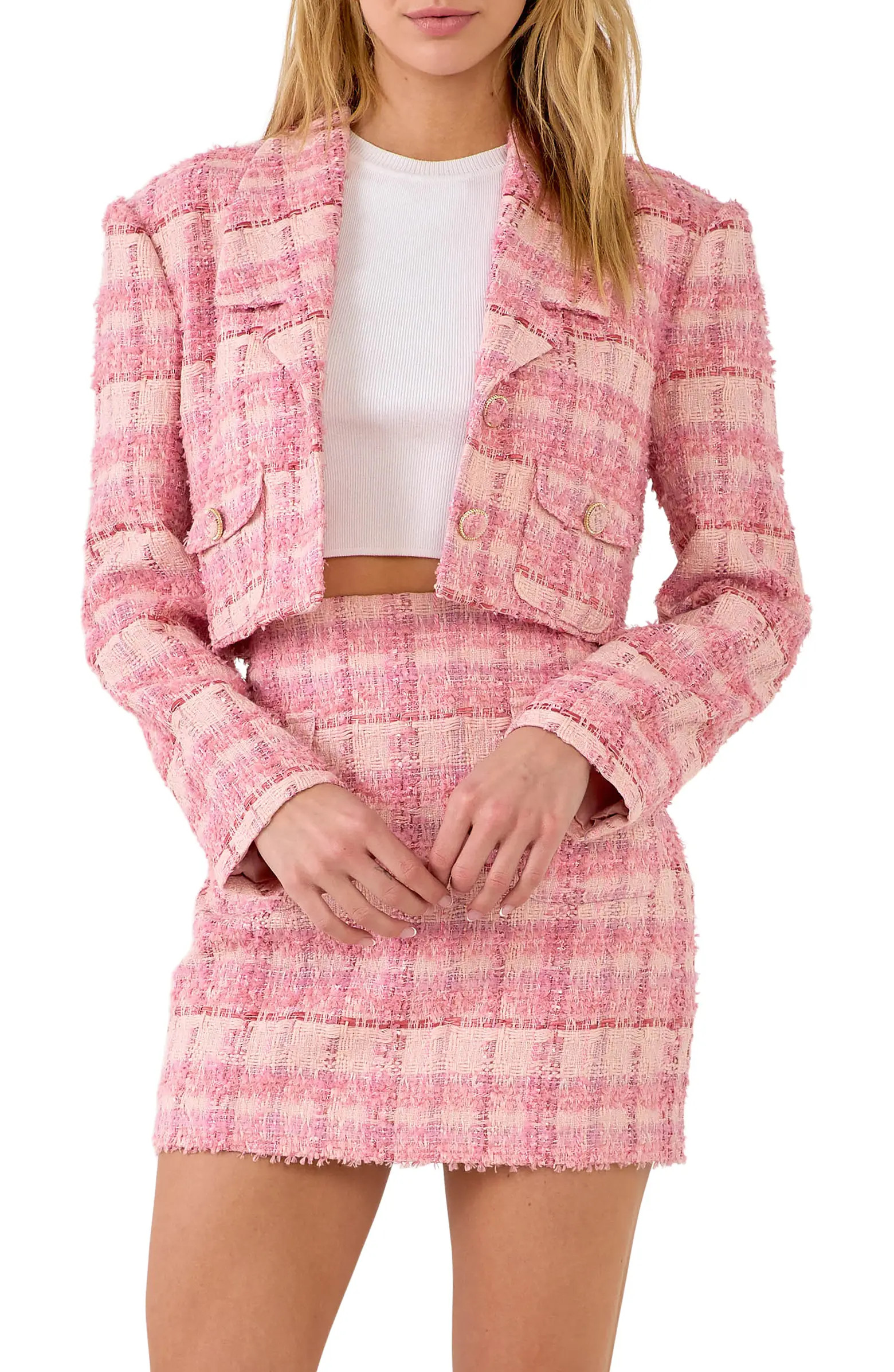 Endless Rose Crop Tweed Blazer | Nordstrom | Nordstrom
