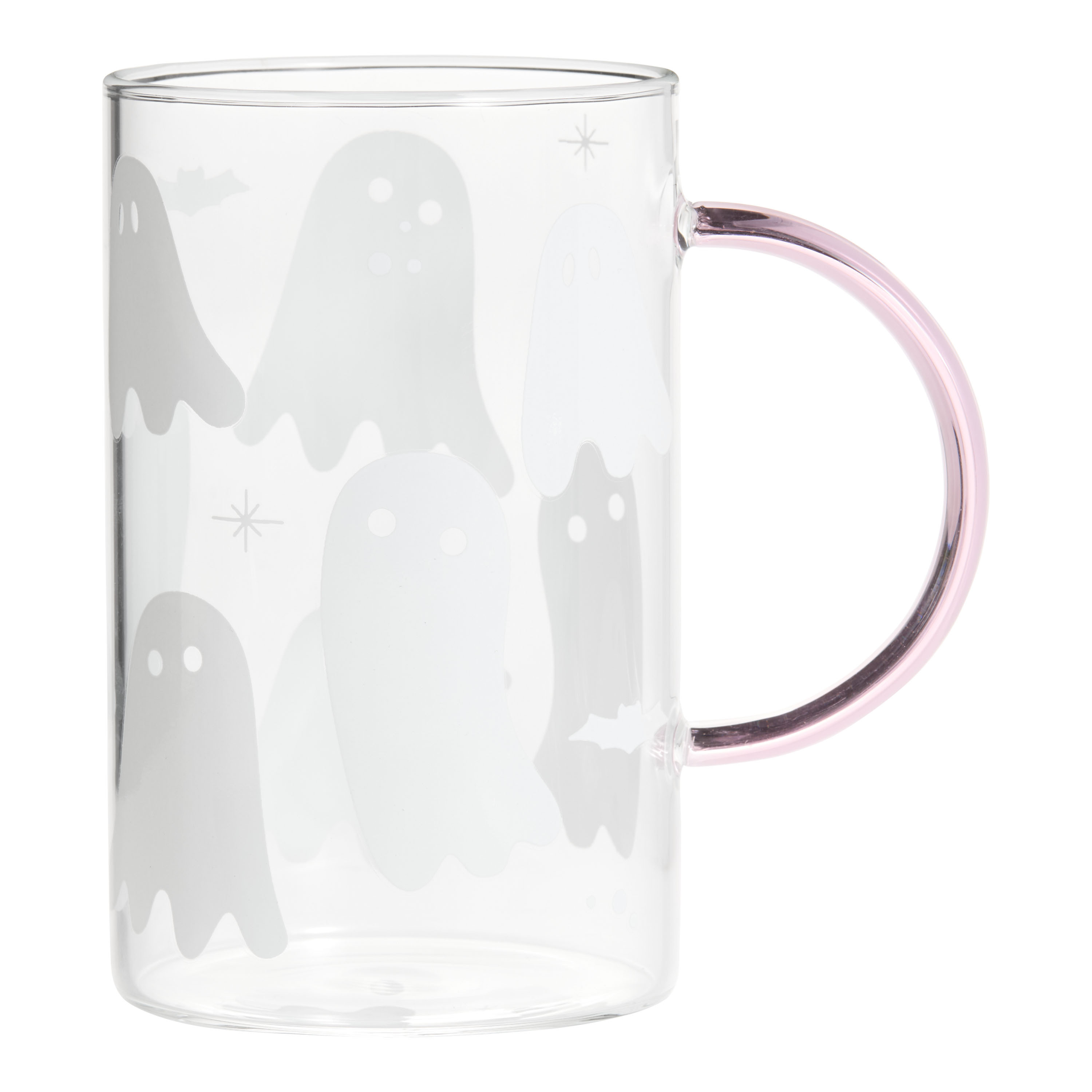 Ghosty Pink Handle Glass Mug | World Market