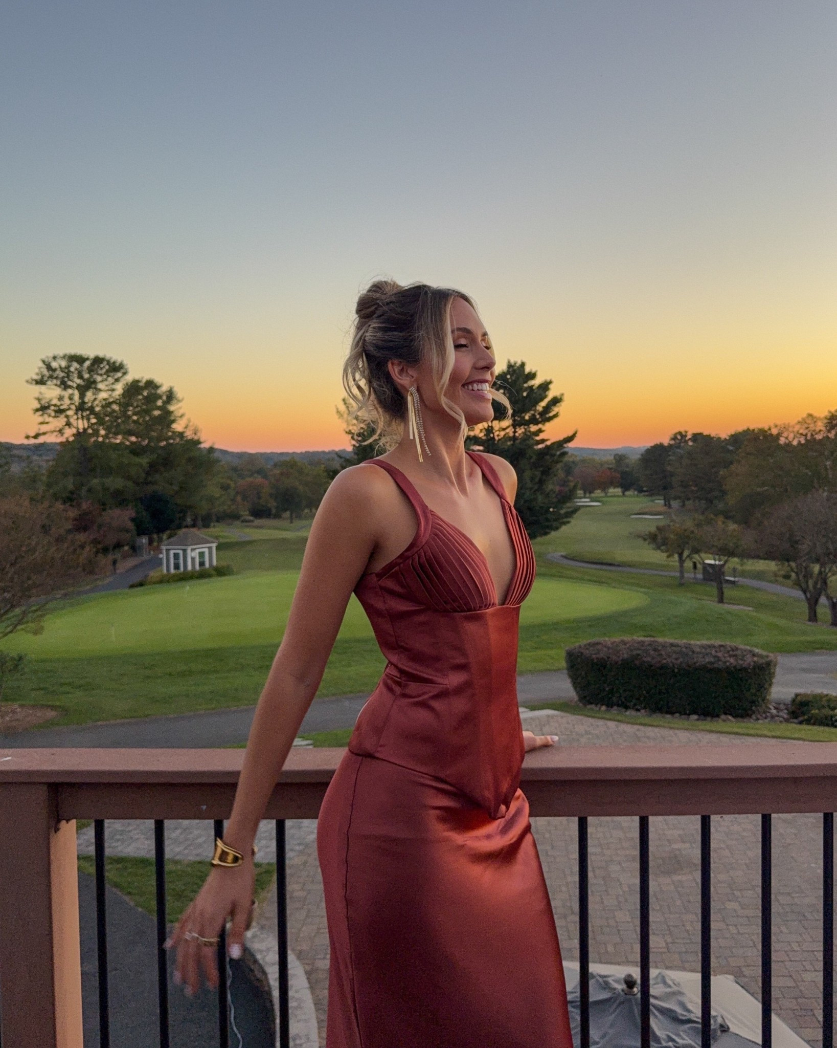 Fall wedding guest dress! This is a two piece set but was just fancy enough for the occasion! I sized up 1x in the top bc it said it runs fitted & 100% recommend you do the same! Wearing medium top & bottom! 

#LTKStyleTip #LTKWedding #LTKSeasonal