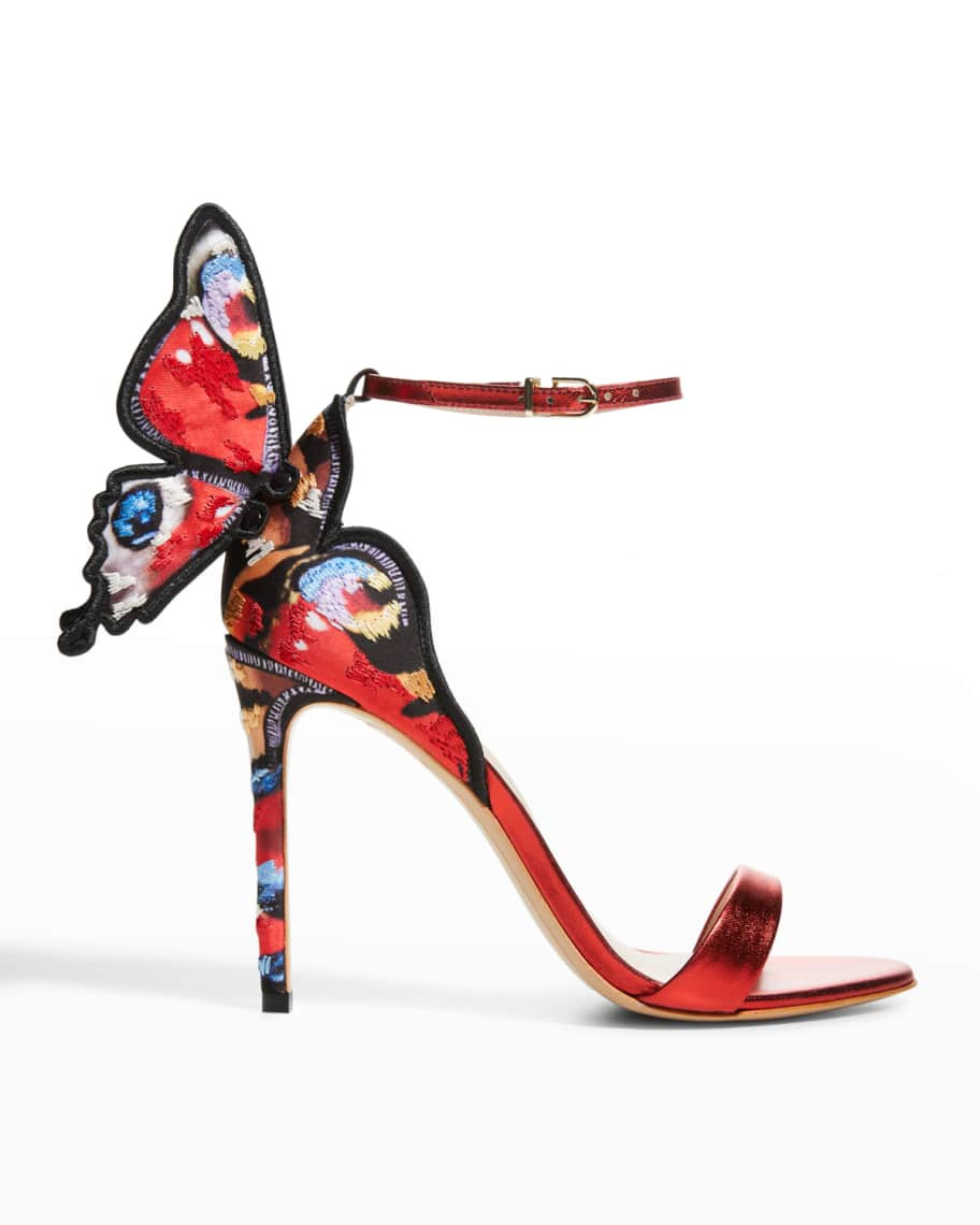 Sophia Webster Chiara Butterfly Embroidered Stiletto Sandals | Neiman Marcus