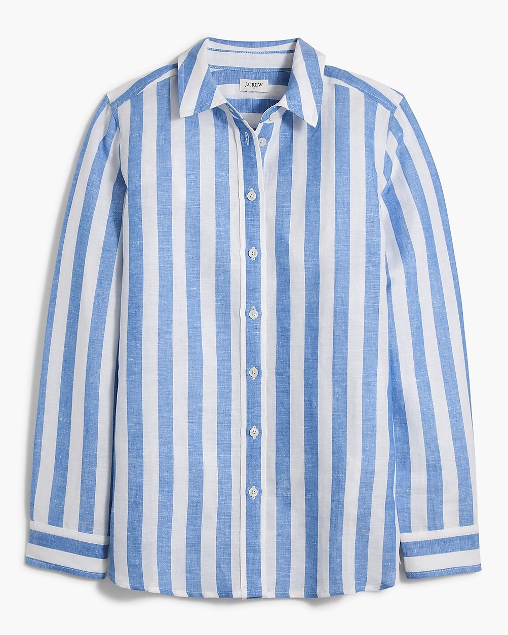 Striped linen-blend button-up shirt | J.Crew Factory