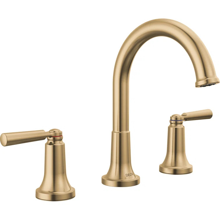 SAYLOR™ Widespread Bathroom Faucet 3 Hole, 2-handle Bathroom Sink Faucet with Drain Assembly | Wayfair North America
