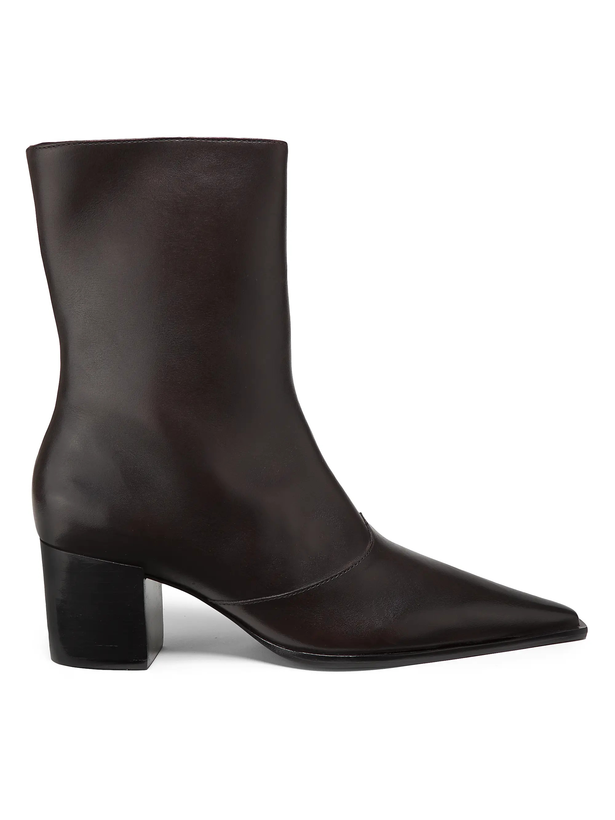Shop Schutz Raffaela Mid 65MM Leather Booties | Saks Fifth Avenue | Saks Fifth Avenue