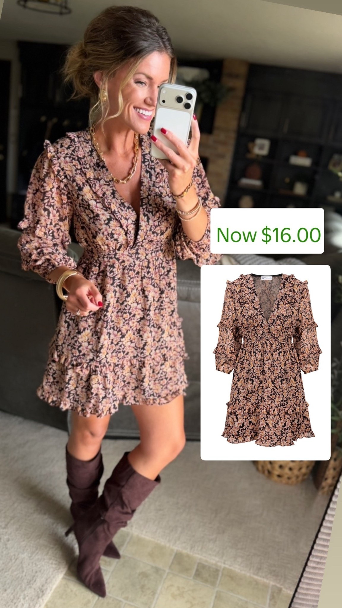 Walmart sale. They released this pretty print in both a top and dress. 
Wearing small in dress

#LTKStyleTip #LTKSeasonal