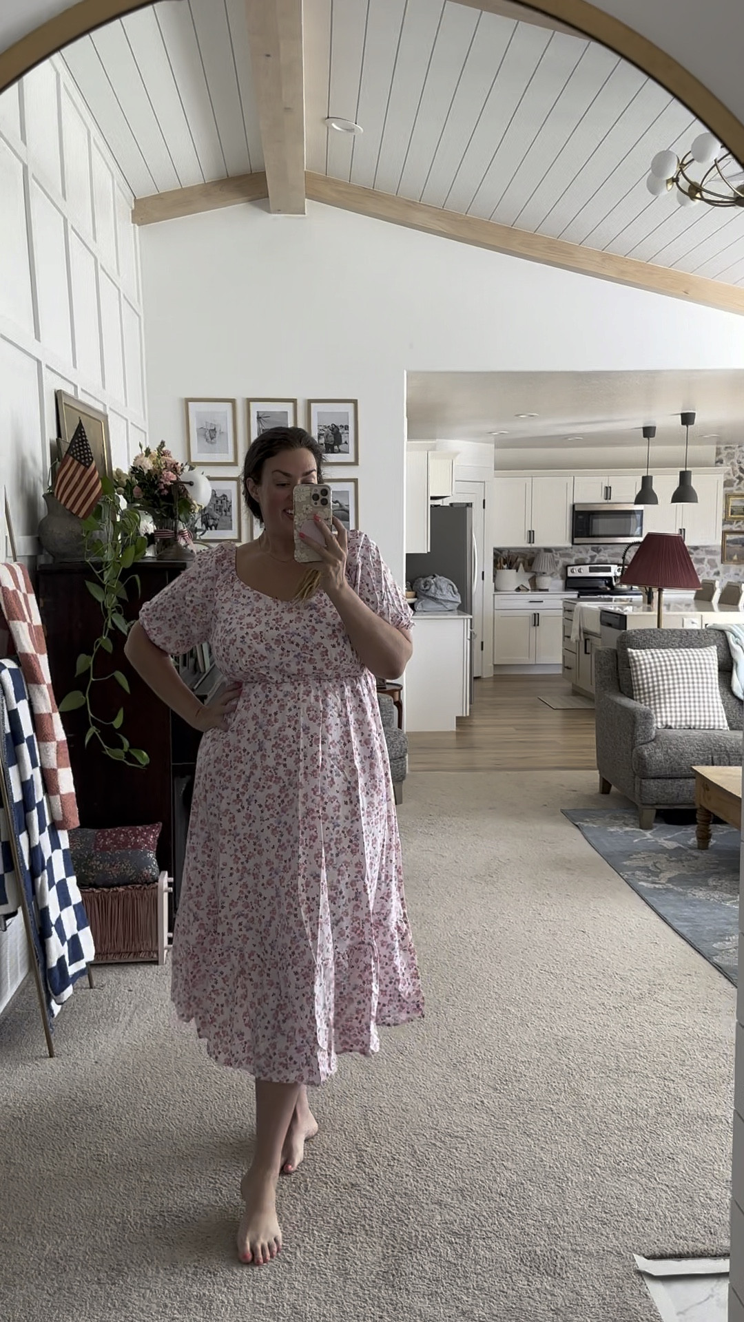 Beautiful pink & lilac floral dress goes up to a size 6x and is a lightweight material. It had pockets too!!! 

#LTKunder50 #LTKcurves #LTKtravel