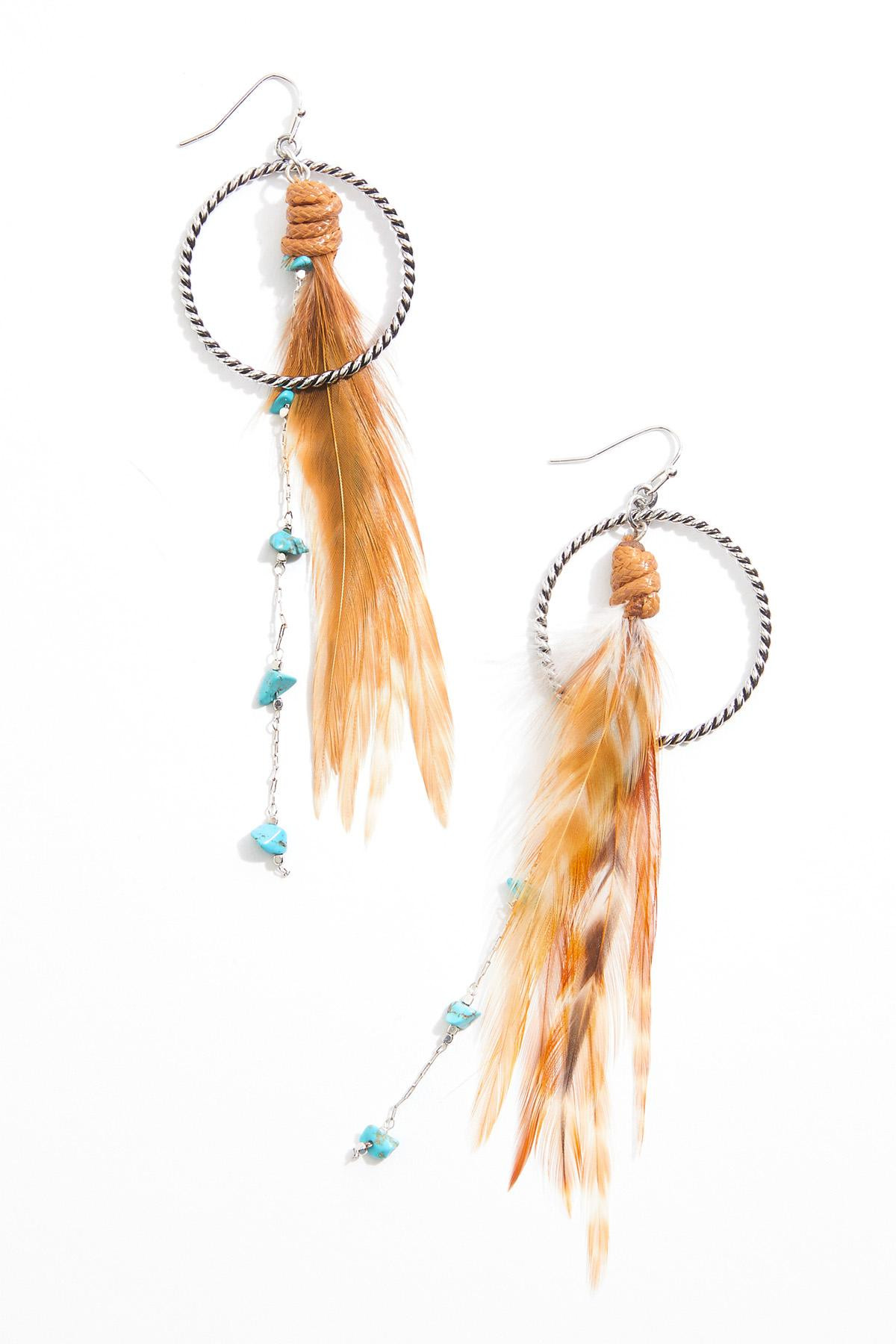 Statement Feather Western Earrings | Cato Fashions