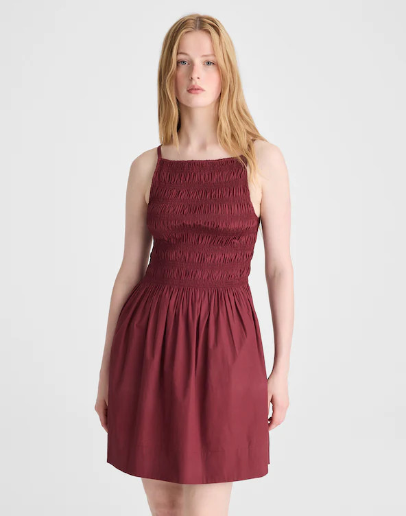 Smocked High-Neck Mini Dress | Madewell