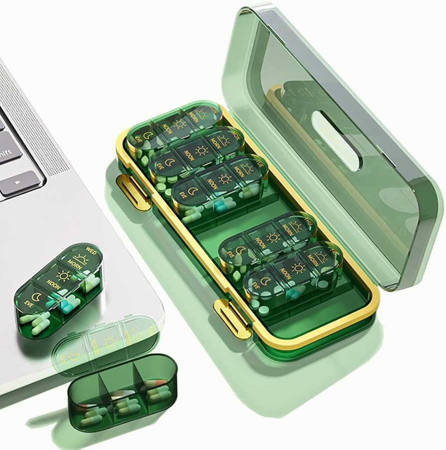 Zonlong Weekly Pill Dispensers/Organizer , 3 Times A Day, 7 Day Pill Box/Container, Large Compart... | Amazon (US)