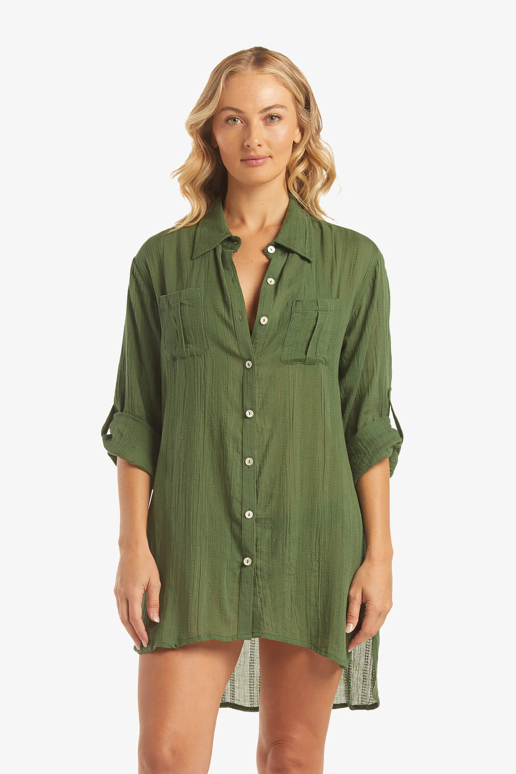Relaxed Shirt Dress  |  Fatigue | Helen Jon