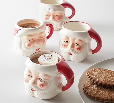 Santa Claus Mugs, Set of 4 - Assorted | Pottery Barn (US)