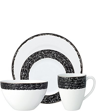 Noritake Rill Collection Platinum Band Place Setting - Black | Dillard's