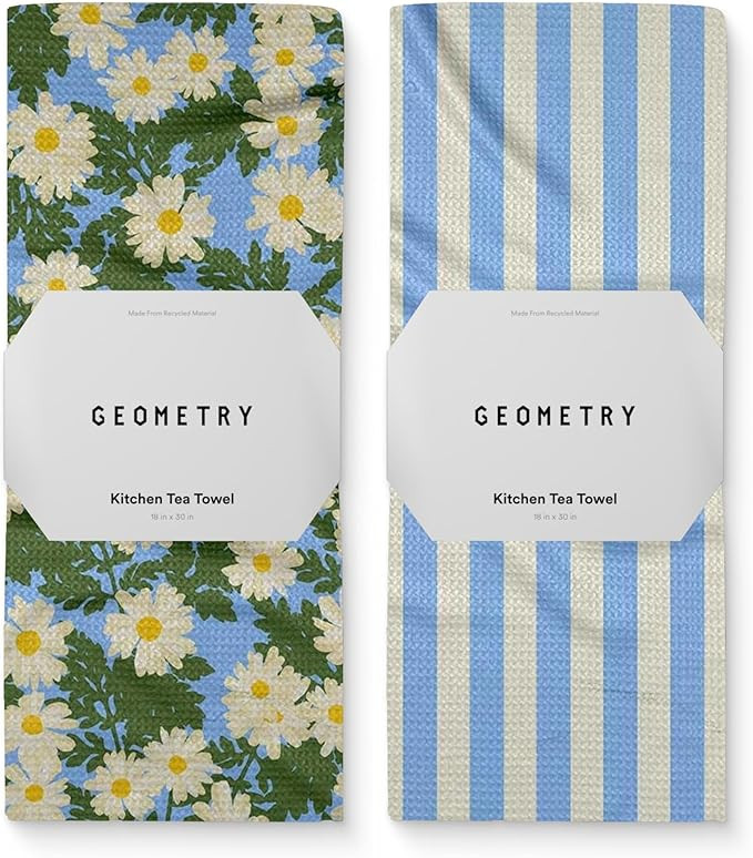 GEOMETRY Spring Kitchen Towels - Quick Dry Microfiber Cloth Spring & Summer Dish Towels for Kitch... | Amazon (US)
