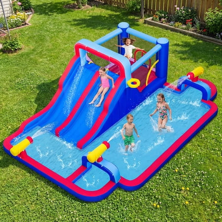 Costway Inflatable Water Slide Park Kids Bounce House Splash Pool without Blower | Walmart (US)
