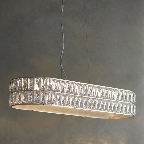 Vogue Crystal Armoury Integrated LED Diner Ceiling Fitting 75cm | Dunelm