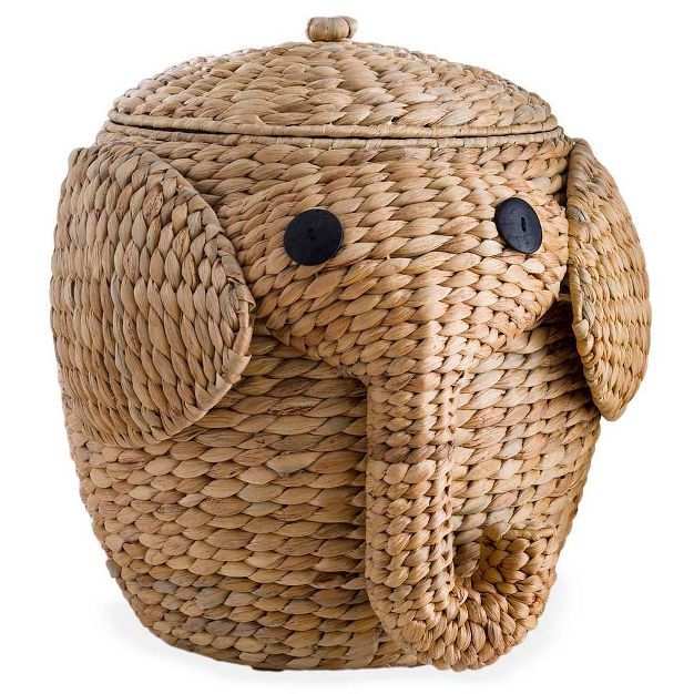 Wind & Weather Woven Water Hyacinth Elephant Storage Basket with Lid | Target