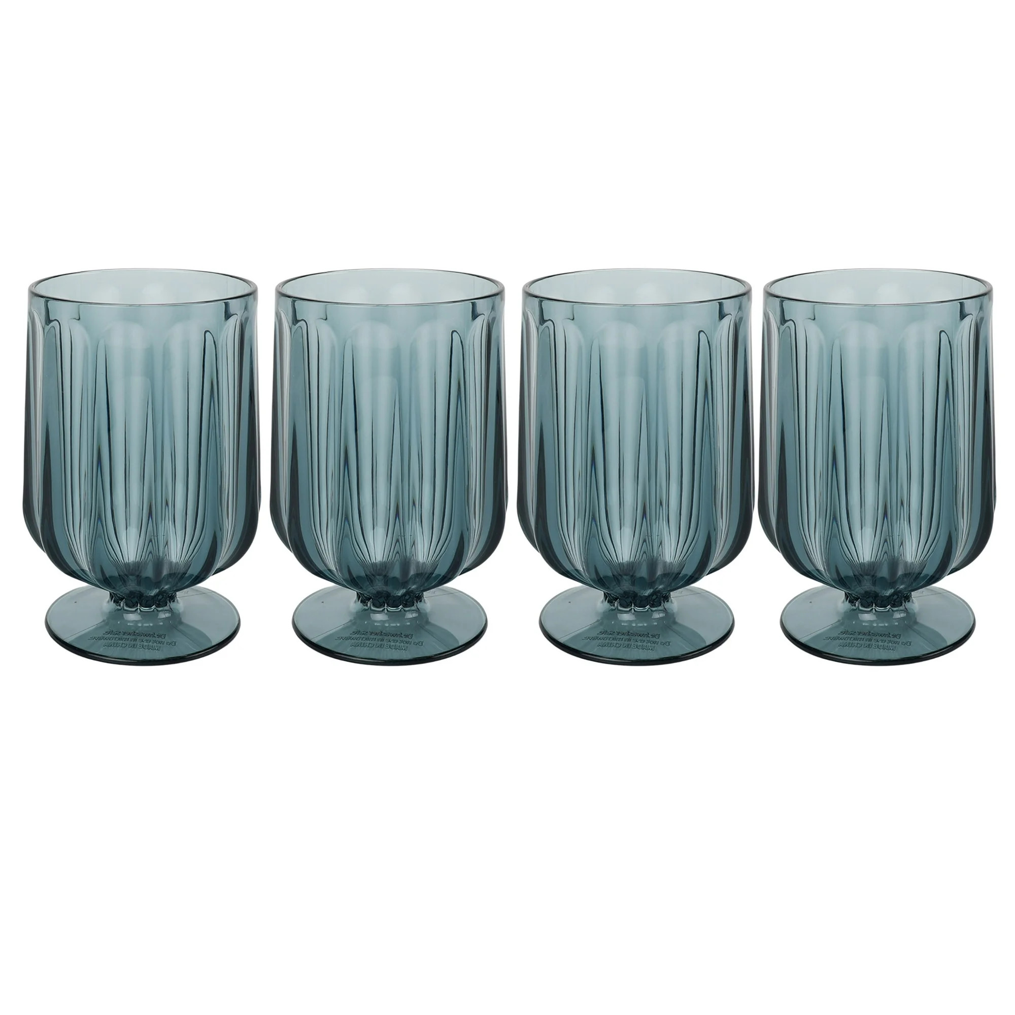 Better Homes & Gardens 4-Piece 15-Ounce Tritan Plastic Wine Goblet Set, Blue | Walmart (US)