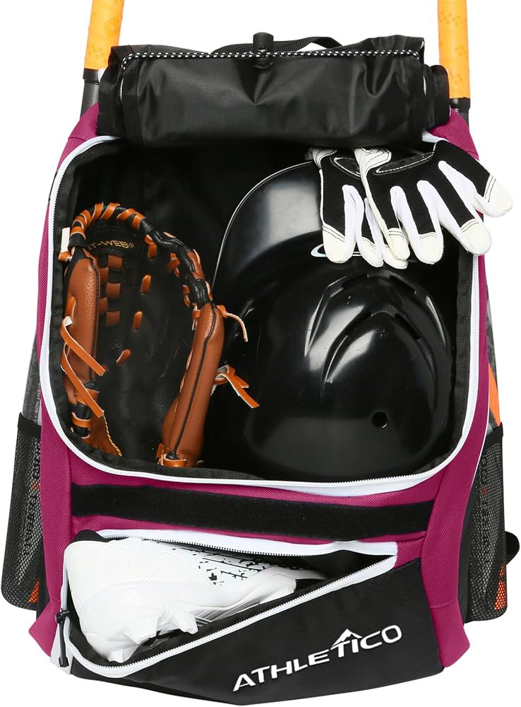 Athletico Baseball Bat Bag - Backpack for Baseball, T-Ball & Softball Equipment & Gear for Youth ... | Amazon (US)