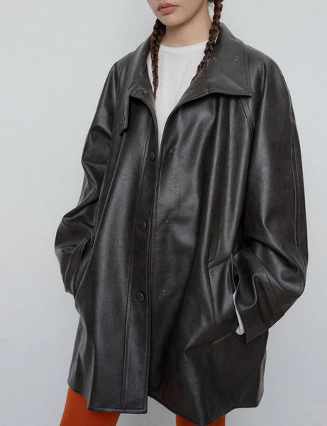 Coffee Brown Leather Jacket- BESTSELLER | Pixie Market