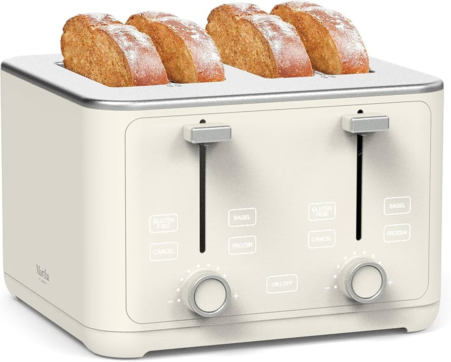 Martha Stewart 4 Slice Toaster, 10 Shade Settings with Defrost, Cancel, Bagel & Gluten-Free, Extr... | Amazon (US)