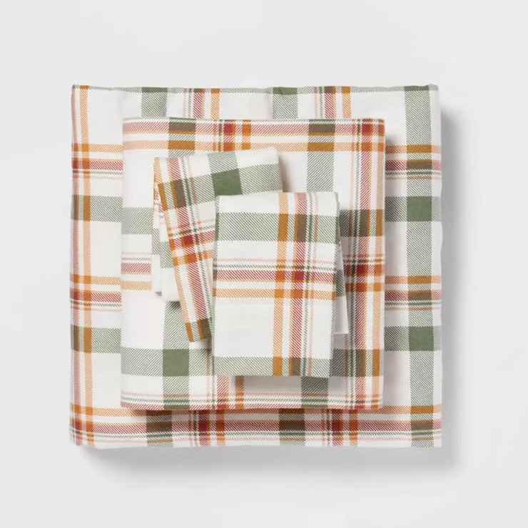 Fall Flannel Solid Sheet Set - Threshold™ | Target