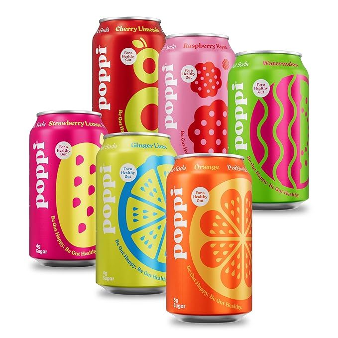 POPPI Sparkling Prebiotic Soda w/Gut Health, Beverages w/Apple Cider Vinegar, Seltzer Water & Fru... | Amazon (US)