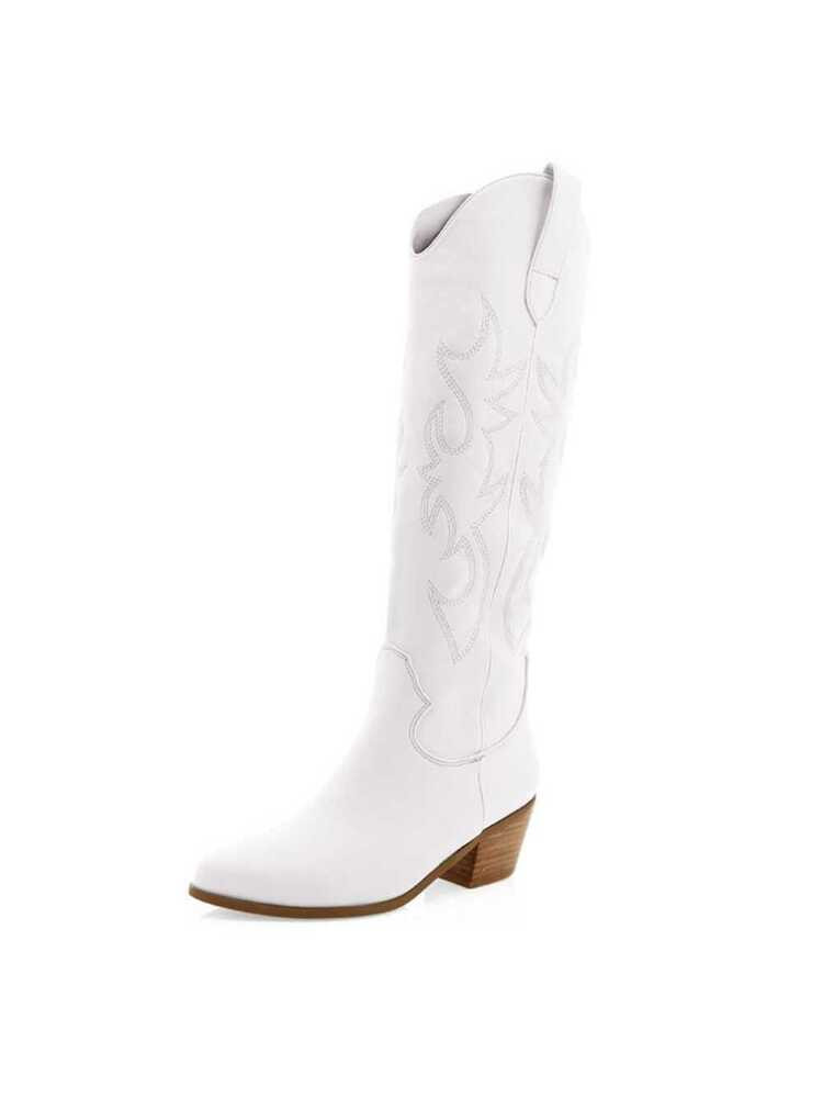 New
     
      Cowboy Boots for Women, Fashion Retro Pointed Toe Pull On Wide Calf Long Tall Blo... | SHEIN