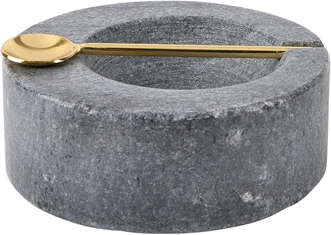 47th & Main Marble Pinch Pot with Gold Spoon for Spices Small Serving Bowl for Dips, Sauces, Cond... | Amazon (US)
